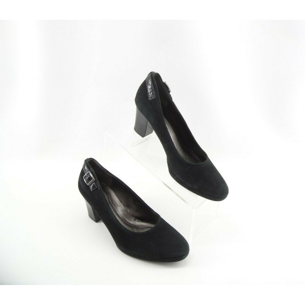 Rockport Mirey Classic Black Suede Leather Pump with Buckle Women's 8.5 M